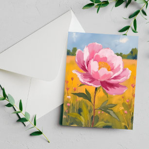 Fleur de Pivoine Carte Aquarelle de Champ de Fle