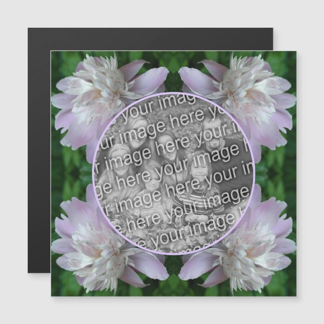 Fleur de pivoine Nature Créez votre propre magnet  (Devant / Derrière)