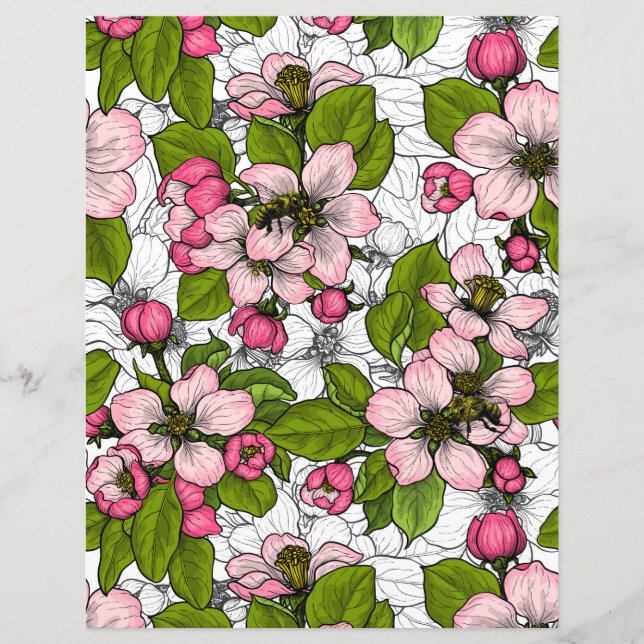 Fleur de pomme sur blanc (Devant)