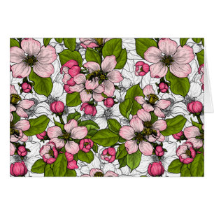 Fleur de pomme sur blanc