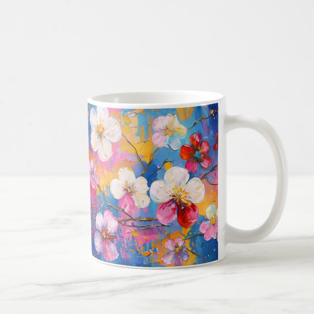 Fleur de printemps colorée Imprimer Mug en céramiq (Droite)