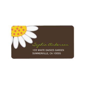 Fleur de printemps de marguerite blanche Étiquette