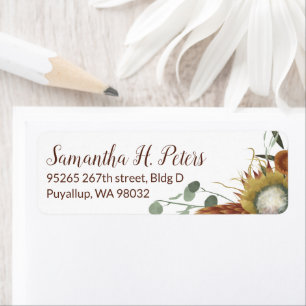 Fleur de Protea Automne et Étiquettes de adresse d