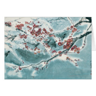 Fleur de prune dans la neige