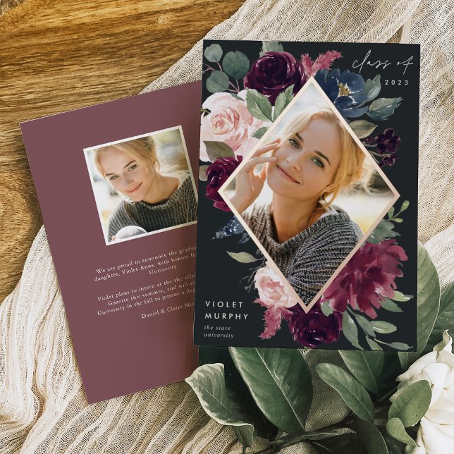 Fleur de prune | Faire-part d'obtention d'un diplô (Créateur téléchargé)