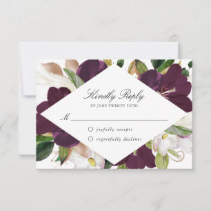 Fleur de Prune Foncé   Carte RSVP