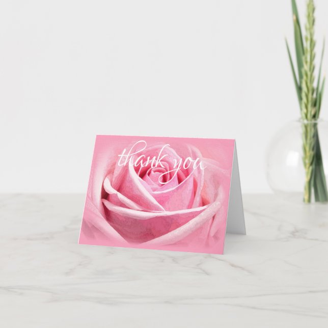 Fleur de rose aquarelle Merci Texte manuscrit (Devant)