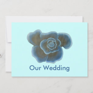 Fleur de rose bleue Invitations mariage