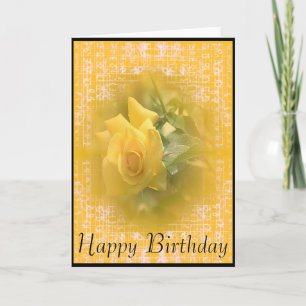 Fleur de rose jaune Bonne carte d'anniversaire