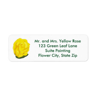 Fleur de rose jaune Étiquettes de adresse