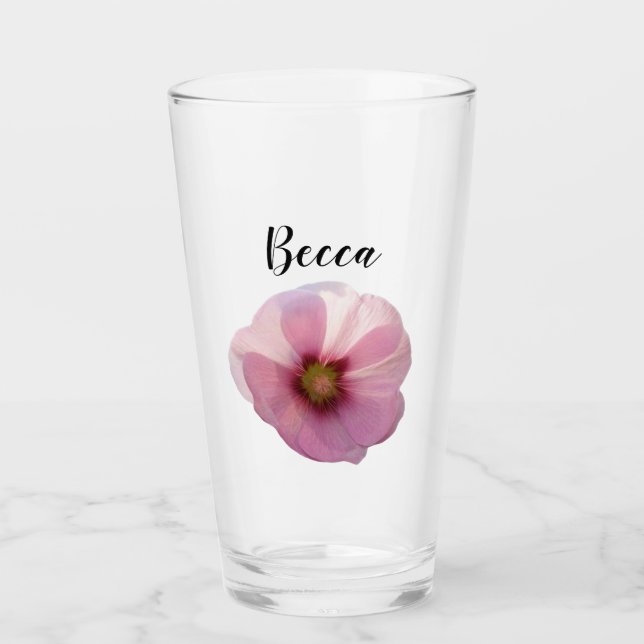 Fleur de Rose Trèfle Personnalisée en Verre (Devant)