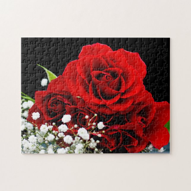 Fleur de roses rouges Puzzle (Horizontal)