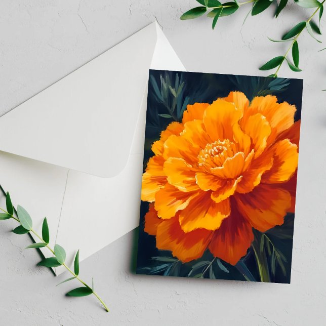 Fleur de Souci | Carte Peinte Florale Aquarelle (Créateur téléchargé)
