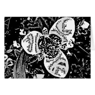 Fleur de style abstrait noir et blanc contemporain