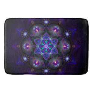 Fleur de tapis de bain de mandala de la vie