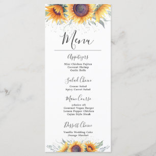 Fleur de tournesol Menu Floral