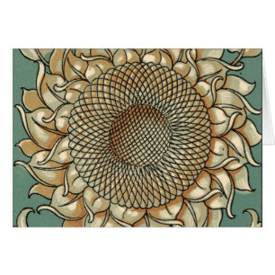 Fleur de tournesol sur Arrière - plan bleu-vert