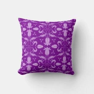 Fleur de tulipe violette motif et coussin de torsi