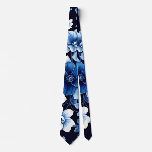 fleur de velours bleu cravate (Devant)