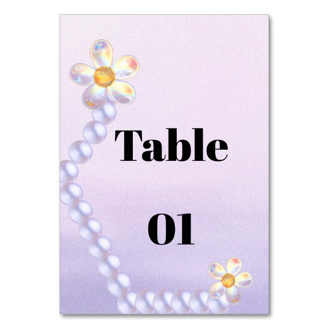 Fleur de verre iridescent perle numéro de table de (Par défaut)