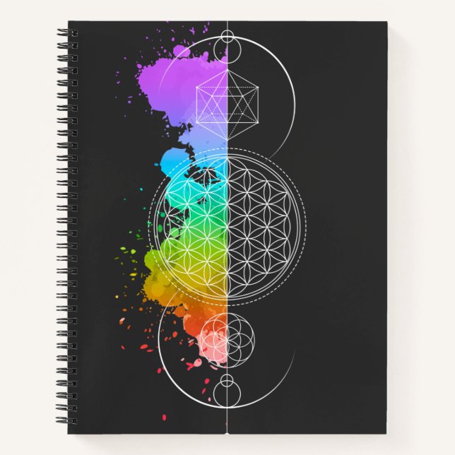 Fleur de vie - Géométrie sacrée - Lune - Carnet (Devant)