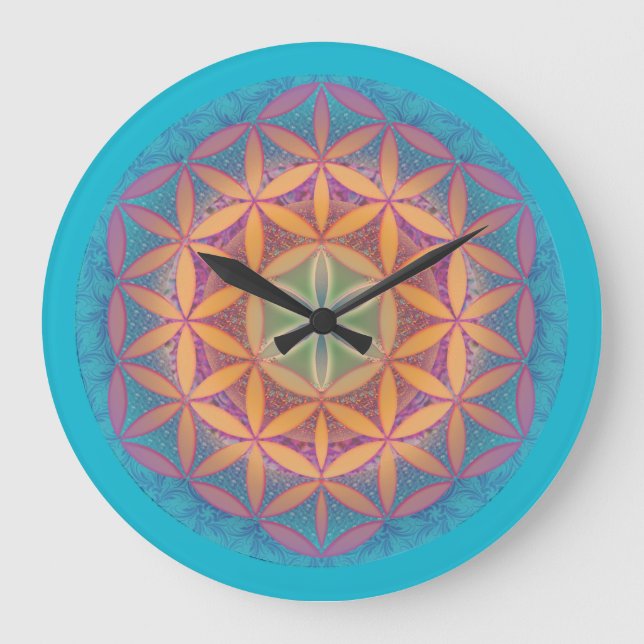 Fleur de vie Mandala Horloge murale (Recto)