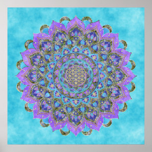 Fleur De Vie - Mandala India Style 1 Poster