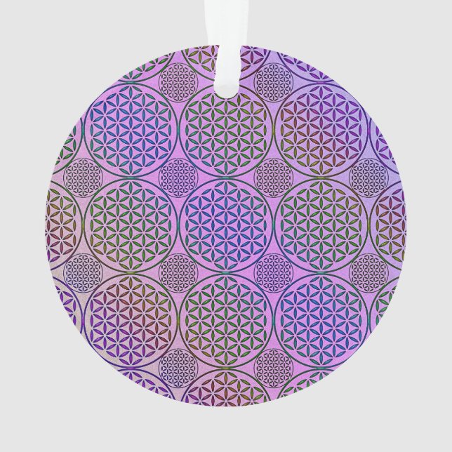 Fleur de vie - motif de grunge de timbre 3 (dos)