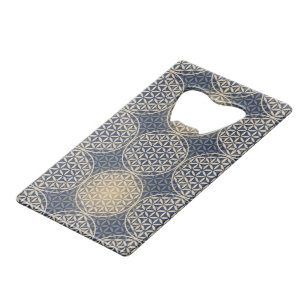 Fleur de vie - motif de timbre - sable bleu