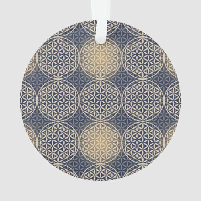 Fleur de vie - motif de timbre - sable bleu (dos)