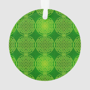 Fleur de vie - motif de timbre - vert
