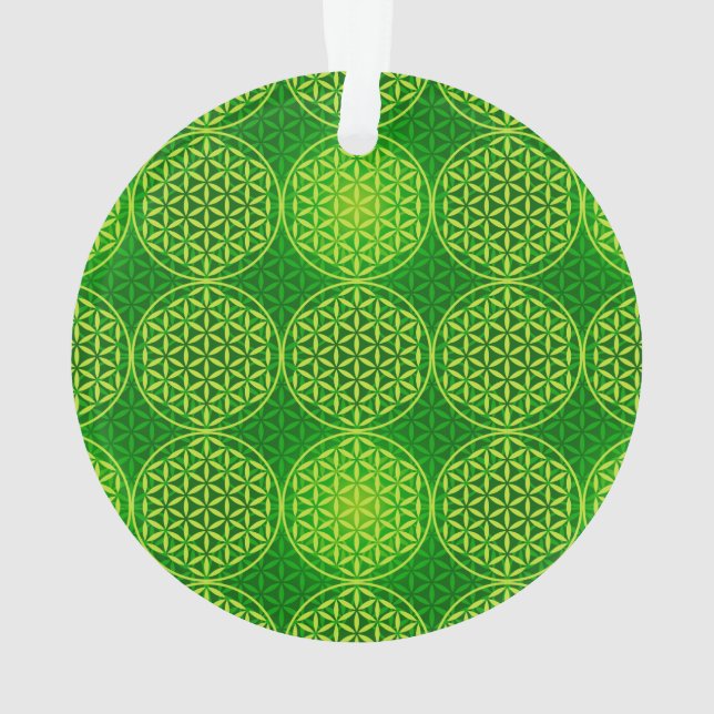 Fleur de vie - motif de timbre - vert (dos)