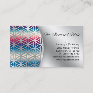 Fleur de vie Nature Carte de visite Argent