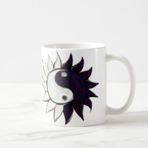 Fleur de Yin-Yang avec la citation sur la tasse