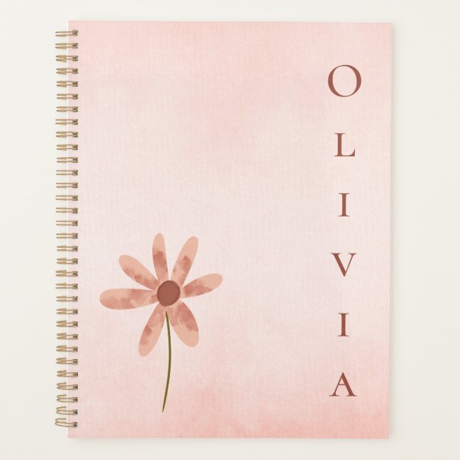 Fleur délicate aquarelle rose personnalisée (Devant)