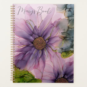 fleur d'encre d'alcool rose et violet