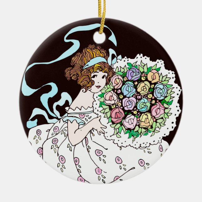 Fleur des années 1920 avec ornement en céramique B (Devant)