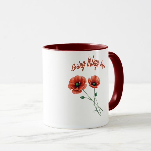 "Fleur d'espoir - Mug de fleurs du printemps" (Devant droit)
