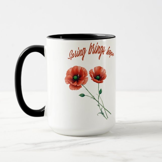 "Fleur d'espoir - Mug de fleurs du printemps" (Gauche)