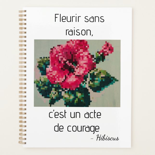 Fleur d'hibiscus en pixel art (Devant)