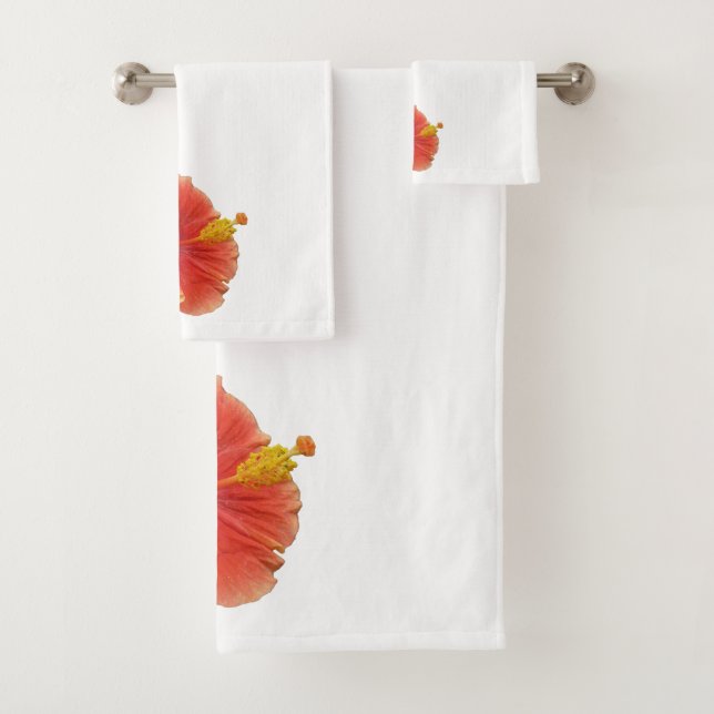 Fleur d'Hibiscus Orange Florale Tropicale (En situation)