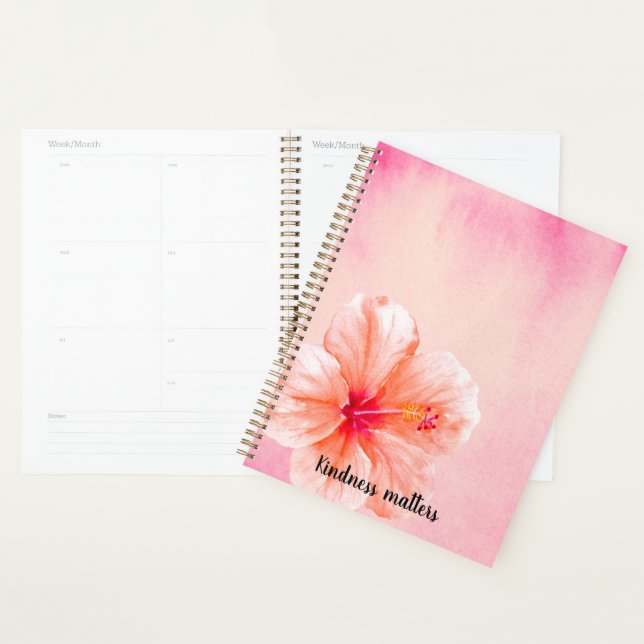 Fleur d'Hibiscus Rose Pêche Tropical Féminin (Devant avec enveloppe)