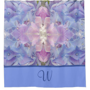 Fleur d'Hydrangée Bleue rideau de douche monograma