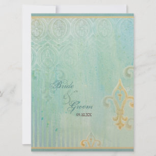 Fleur di Lys Damask 2 - Faire-part de mariage