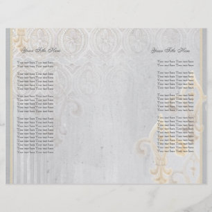 Fleur di Lys Damask 2 Gris Faire-part de mariage