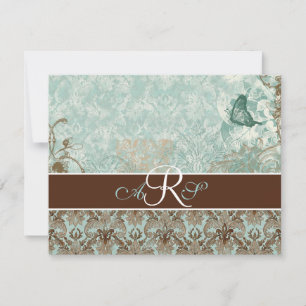 Fleur di Lys Damask - Carte de réponse RSVP