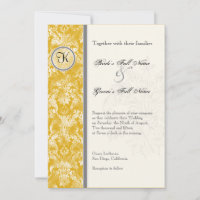 Fleur di Lys Damask - Faire-part de mariage de mou