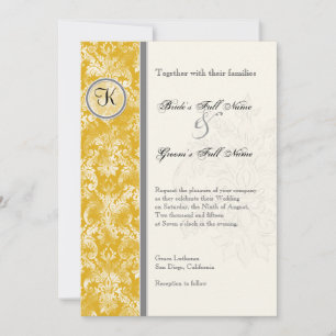 Fleur di Lys Damask - Faire-part de mariage de mou