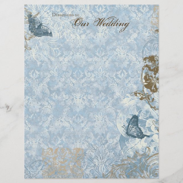Fleur di Lys Damask - Mariage de papeterie (Devant)