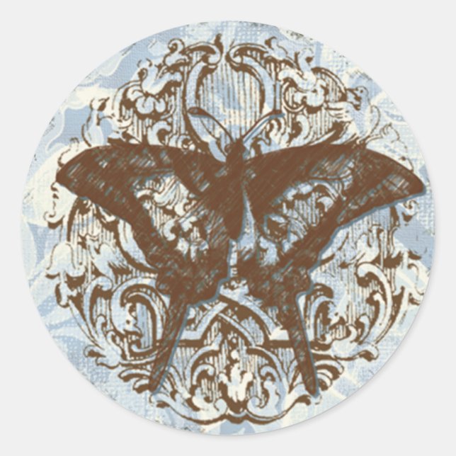 Fleur di Lys Damask vs2 - Sticker Mariage (Devant)